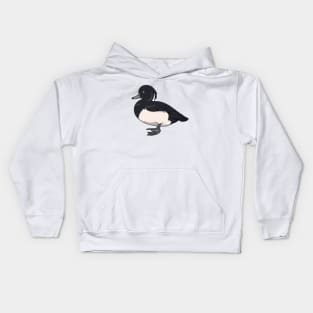 Drawing of a tufted duck Kids Hoodie